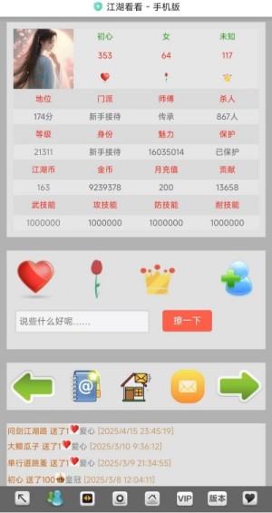 江湖手机版个人状态面板截图